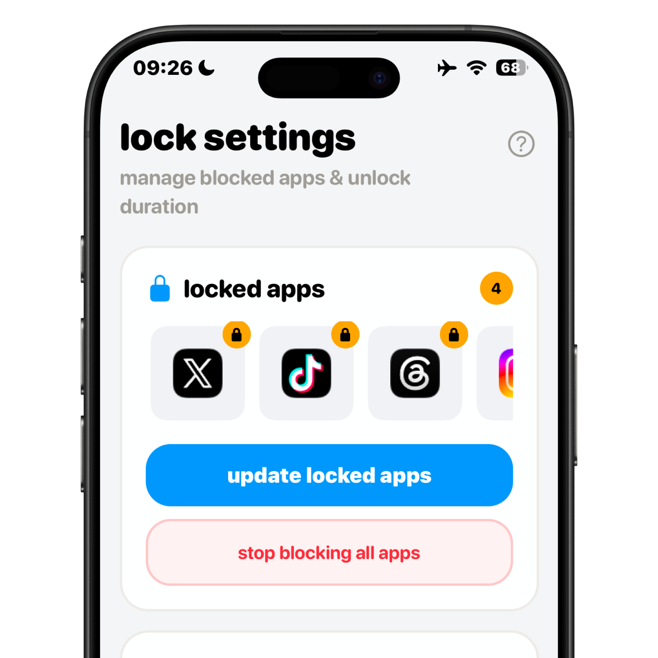 LangLocker β Pick the apps to lock